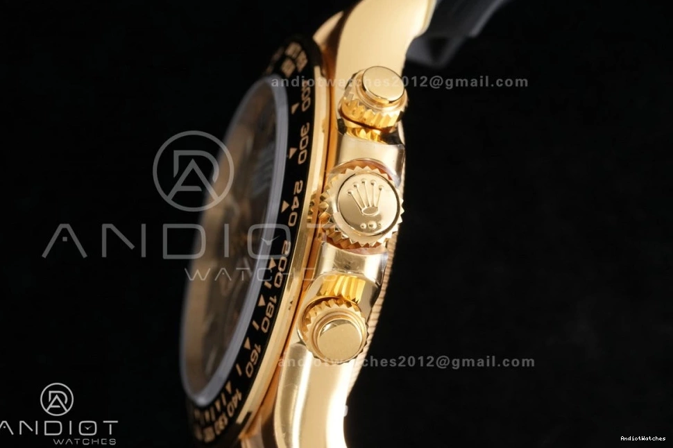 Gold VSF 804 Daytona Marker Weight Black Best Snug Gain Black Dial 1:1 DD Stick Sub-dial Oyster-flex Rim Edition 126518 on Strap 0308